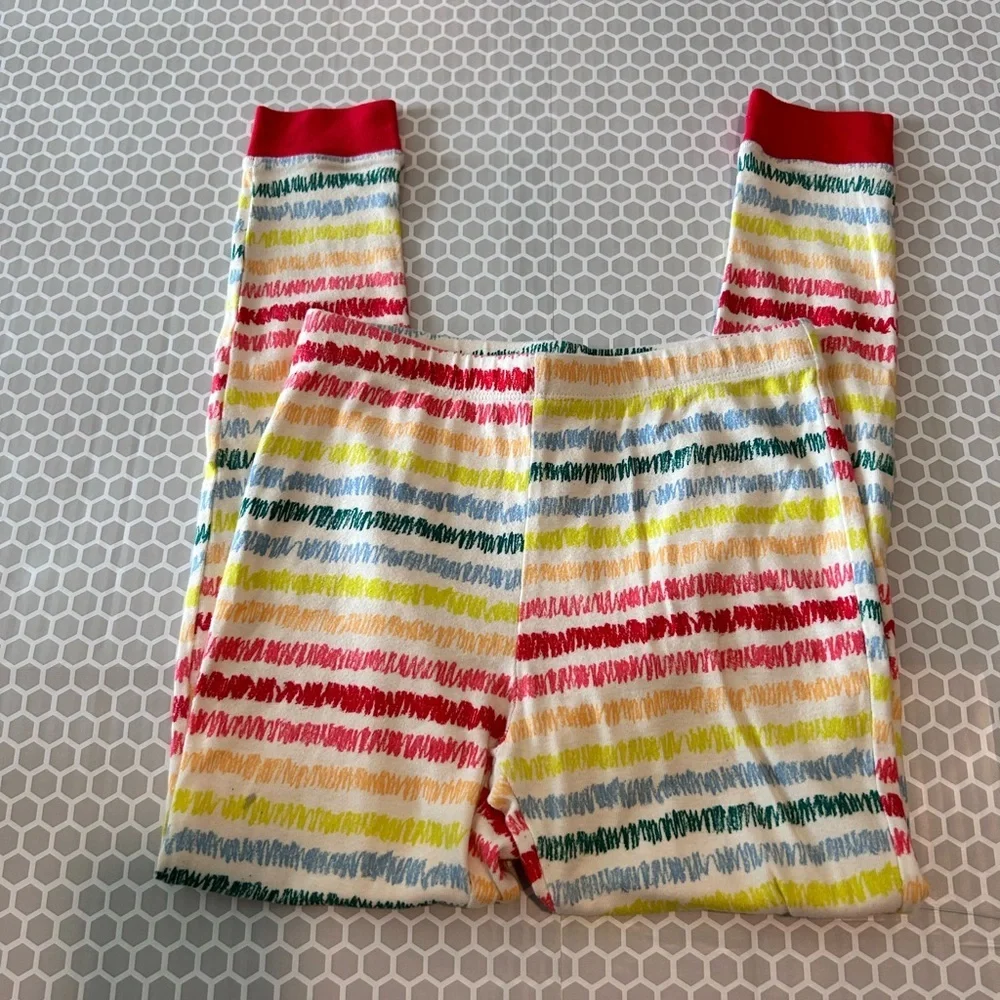 Crayola Multicolor Striped Kids Pajama Set with Red Trim Size 12
